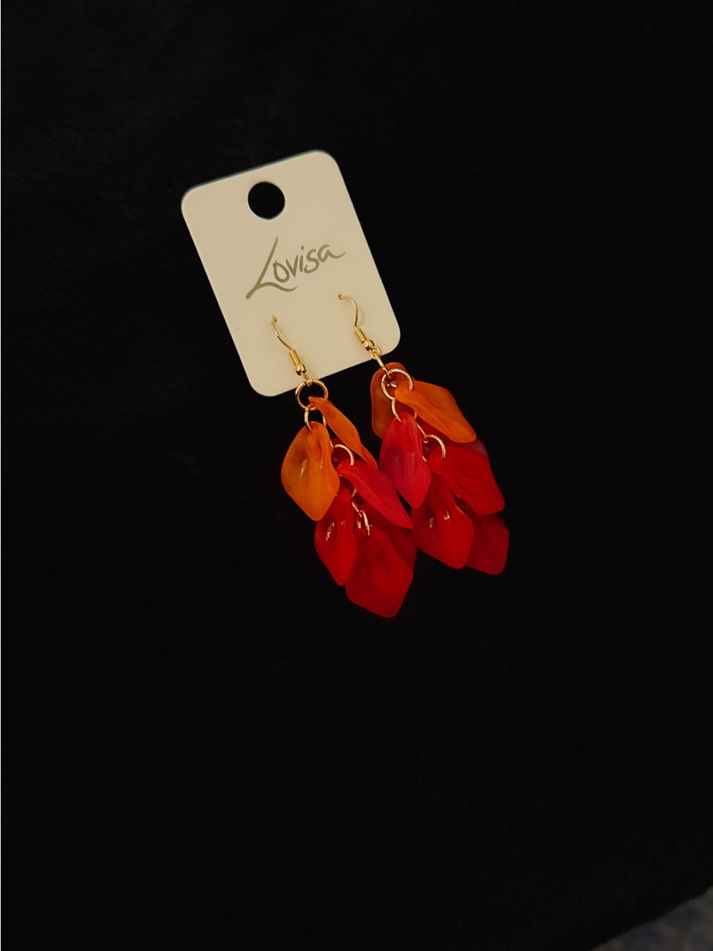 Lovisa Red & Orange Layered Petal Drop Earrings